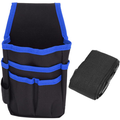 Pochette à outils multifonction en toile Oxford pour randonnée et camping, ceinture porte-outils avec bordure bleue (1/5)