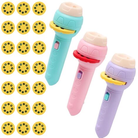 Lampe de Projection Éducative 3 Pièces avec Histoires pour Enfants, Garçons et Filles - Jouet Lumineux d'Apprentissage et Veilleuse (1/5)