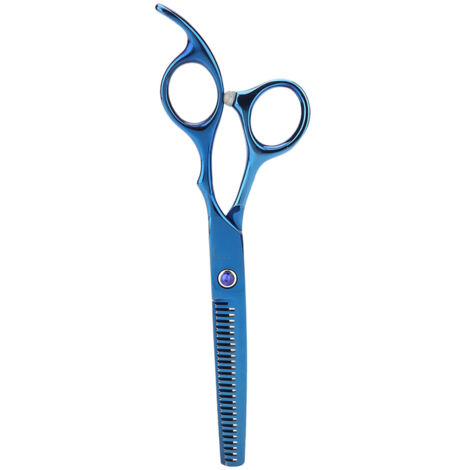 Ciseaux de toilettage professionnels pour chien - Ciseaux effilocheurs bleus (1/5)