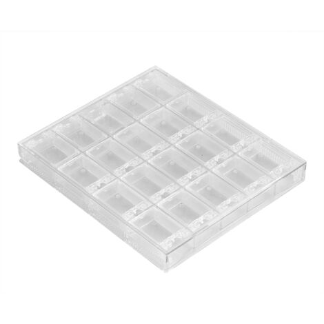 Boîte de Rangement Transparente 20 Cases pour Décorations à Ongles Strass et Perles (1/5)