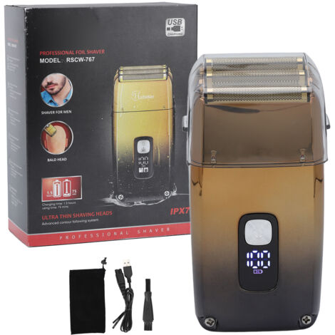 Rasoir Électrique 3 Lames Homme, Rechargeable Sans Fil, Étanche Multifonction avec Affichage LCD (1/5)