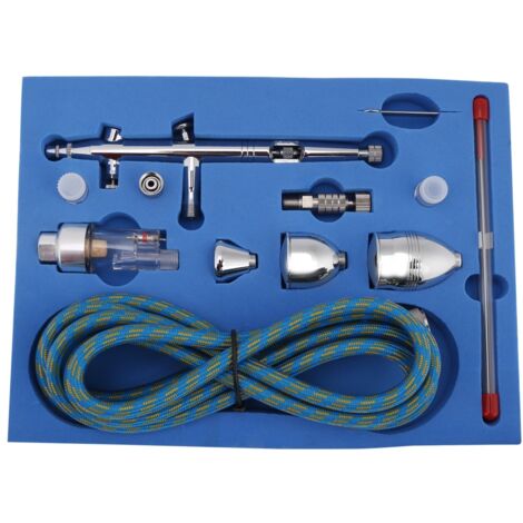Pistolet à airbrush 0.2mm 0.3mm 0.5mm avec buses et godets 2cc 5cc 13cc - Kit complet (1/5)