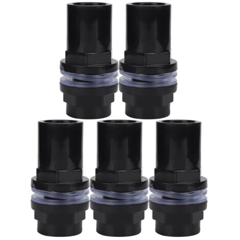5 pièces raccords PVC pour aquarium, tube droit accessoires réservoir poissons, connexion tuyauterie eau (25mm) (1/5)