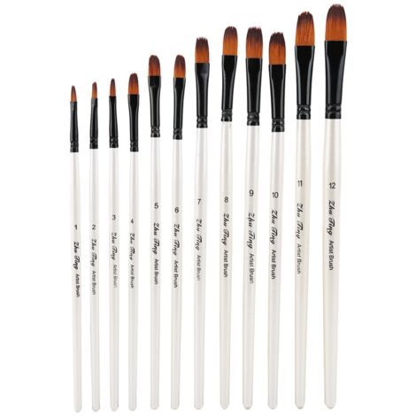 Ensemble de 12 Pinceaux Artistiques pour Aquarelle, Gouache et Peinture à l'Huile - Matériel de Peinture Complet (1/5)
