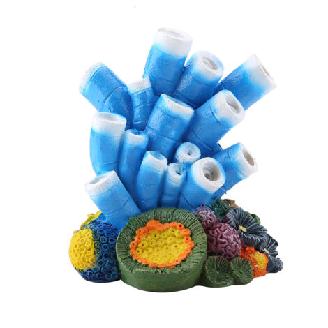 Décoration d'aquarium colorée en résine imitant le corail pour poissons (1/5)