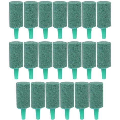 20 pièces de diffuseurs d'air en grès vert pour aquarium, pierres à bulles pour pompe à oxygène, accessoires de bassin à poissons (1/5)