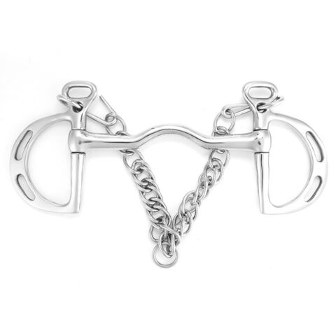 Mors Kimberwicke en acier inoxydable, embouchure basse avec rouleau anti-mâchonnement pour chevaux (125mm) (1/5)