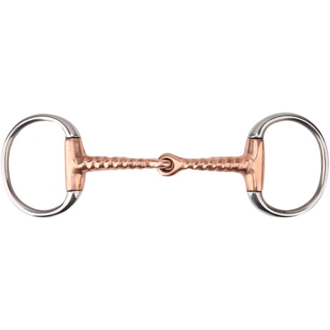Mors en acier inoxydable pour chevaux, bouche en cuivre spiralée Eggbutt (1/5)