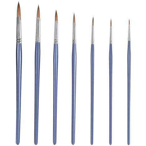 Ensemble de 7 Pinceaux en Poils de Loup pour Aquarelle et Acrylique - Outils Artistiques Professionnels (1/5)