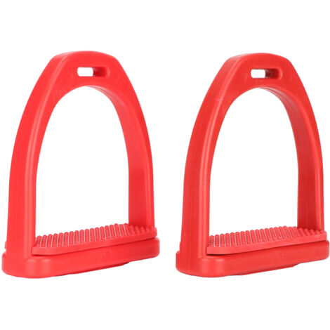1 Paire d'Étriers Équestres en Plastique Professionnel Antidérapants avec Patins Caoutchouc Rouges pour Équitation (1/5)