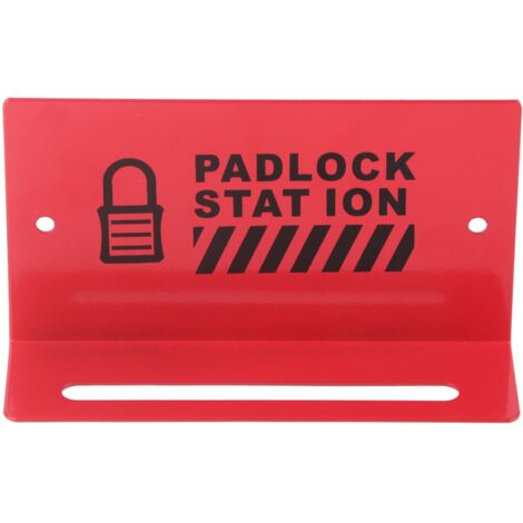 Station de gestion de cadenas en acier allié, support mural rouge pour 5 à 8 cadenas (1/5)