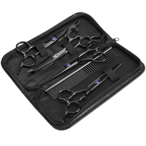 Kit de 7 Ciseaux de Toilettage pour Chien et Chat, Ensemble de Ciseaux à Couper et Éclaircir les Poils (1/5)