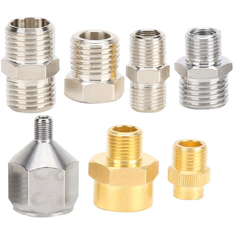 Kit d'adaptateur professionnel pour aérographe 7 pièces, raccords BSP 1/8 et 1/4 pouce pour compresseur et tuyau aérographe (1/5)