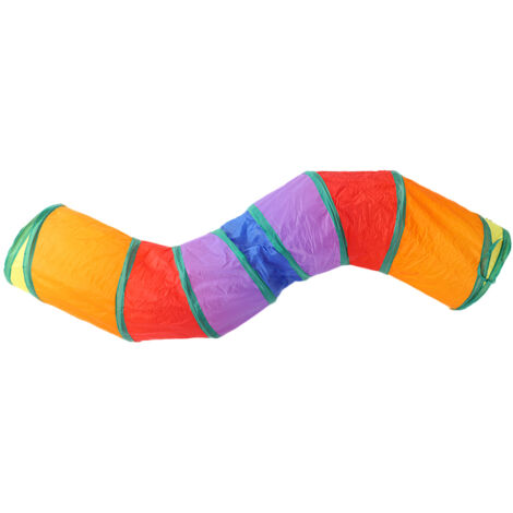 Tunnel pour Chat en Forme de S, Jouet Interactif Pliable Arc-en-Ciel pour Chatons (1/5)