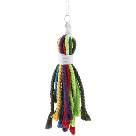 Jouet en Corde de Coton Multicolore pour Perroquets - Idéal pour Petits et Moyens Oiseaux de Compagnie (1/5)