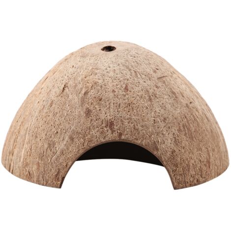 Abri Naturel en Coque de Coco pour Tortue Aquarium Décor Reptile Cachette