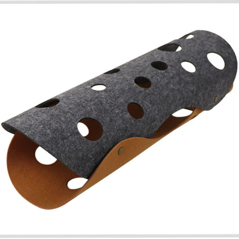 Tunnel pour Chat en Feutre Résistant à l'Abrasion, Jouet Interactif et Pliable pour Chats, Couleur Gris Foncé et Marron (1/5)