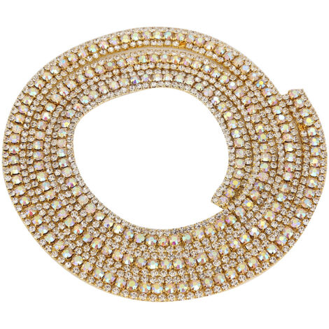 Rouleau de ruban décoratif strass cristal étincelant maille diamant (Doré) (1/5)
