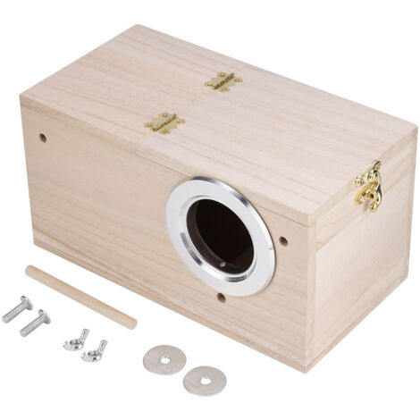 Niche à oiseaux en bois de qualité pour perroquet, boîte de reproduction avec ouverture à droite, accessoire cage (1/5)