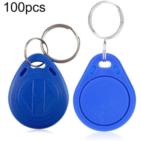 100 Pièces Porte-clés Bleus RFID Carte de Proximité pour Contrôle d'Accès (Carte d'Identité) (1/5)