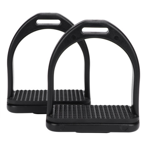 2 Pièces Étriers en Plastique Haute Résistance avec Coussinets Antidérapants Noirs pour Équitation (Petite Taille) (1/5)