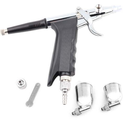 Pistolet aérographe à gâchette avec 2 tasses pour art et peinture polyvalent (1/5)
