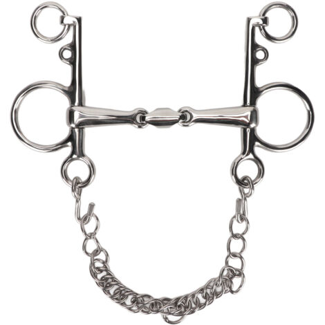 Mors Pelham en Acier Inoxydable pour Cheval, Résistant aux Morsures et Facile à Contrôler, Embouchure Articulée (1/5)