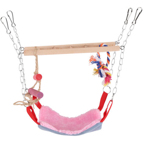 Jouet à Grimper pour Perrochet - Échelle Colorée Suspendue, Accessoire de Cage Rose pour Oiseaux (1/5)