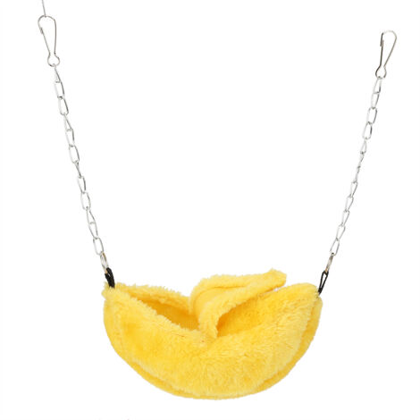Nid douillet en forme de banane pour hamster, lit suspendu chaud et moelleux (Jaune) (1/5)