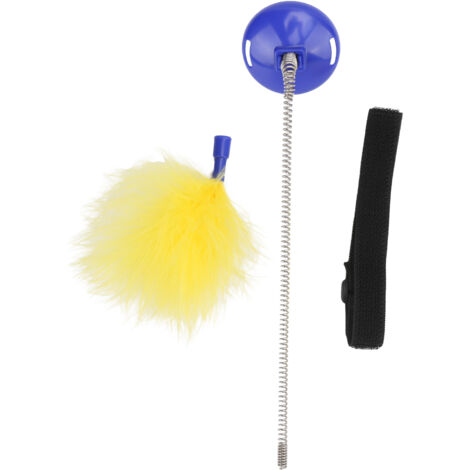 Collier Chat avec Plumes Jouet Interactif Autonome Collier Agitateur Bleu Foncé (1/5)