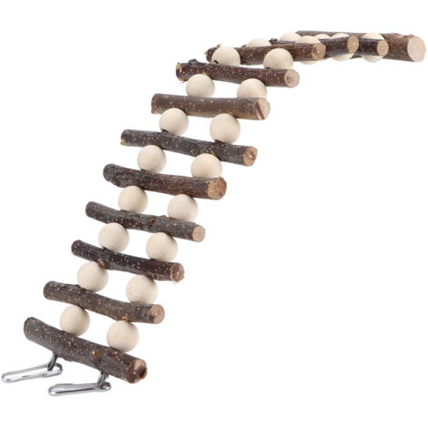 Échelle en Bois Souple pour Hamster avec Perles - Jouet à Mâcher et à Grimper pour Petits Animaux (1/5)