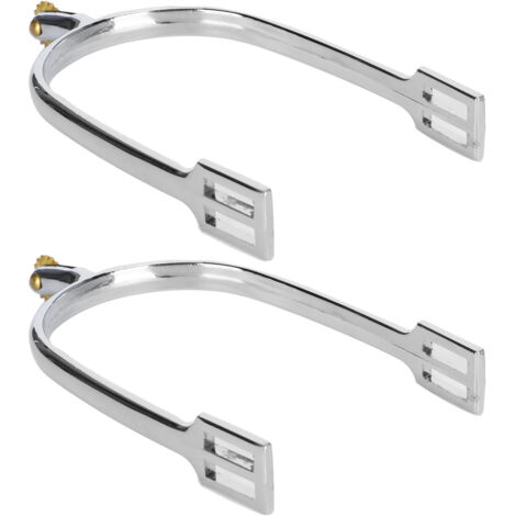 Éperons de cheval en alliage de zinc style anglais avec molettes en cuivre rotatives - Accessoire d'équitation (1/5)