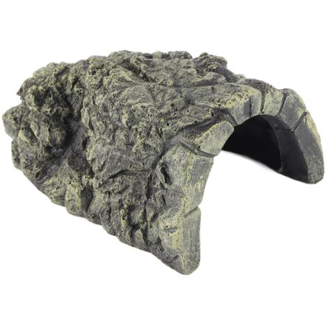 Grotte de Cachette pour Tortue Aquarium - Décoration d'Habitat de Bain pour Reptile (Grande Taille)