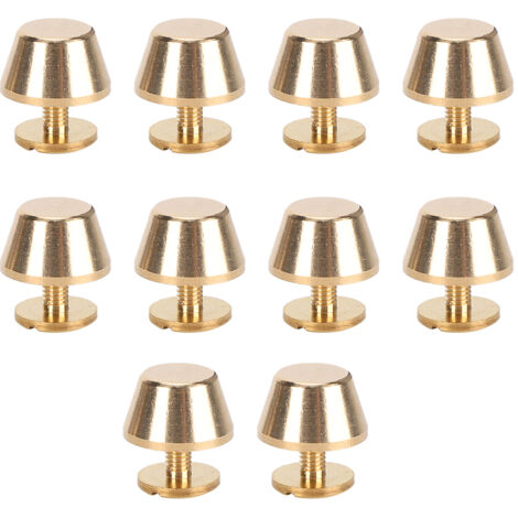 10 pièces de clous à tête plate pour sacs et bagages en laiton 12mm, rivets pour artisanat du cuir (1/5)