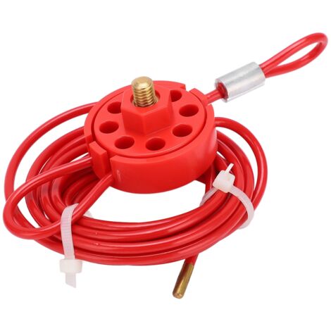 Câble de verrouillage ajustable 2 mètres avec poignée verrouillable en acier inoxydable pour procédures Lockout Tagout (1/5)