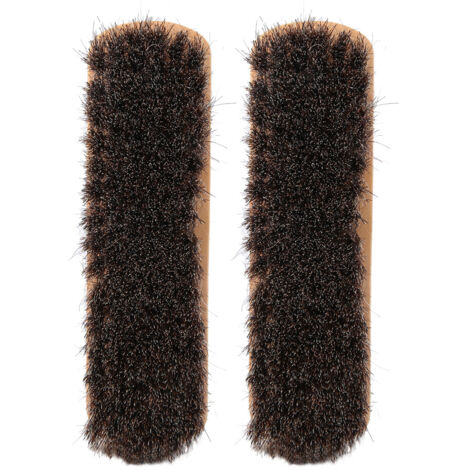 2 Brosses à Cheval en Bois pour Cirage, Nourriture et Polissage des Chaussures en Cuir (Type A) (1/5)