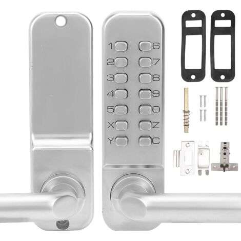 Serrure de porte mécanique intelligente à code numérique, sécurité anti-intrusion sans alimentation pour accès domicile. (1/5)