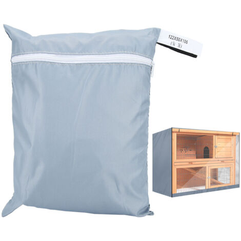 Housse anti-poussière double couche en tissu Oxford pour clapier à lapins et volailles (gris) (1/5)