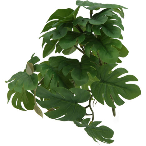 Plante Artificielle en Plastique Tortue Feuille Rotin pour Terrarium Reptile Décor Habitat Dragon Barbu Lézard Gecko Serpent (1/5)