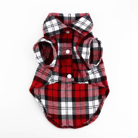 Veste rouge M pour chien et chat, manteau à col costume plaid pour petit chiot (1/5)