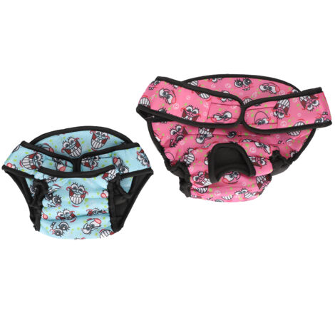 2 pièces Culottes Physiologiques pour Chien Douces et Respirantes, Sous-vêtements Ajustables pour Animal de Compagnie (Rose Bleu XXL) (1/5)