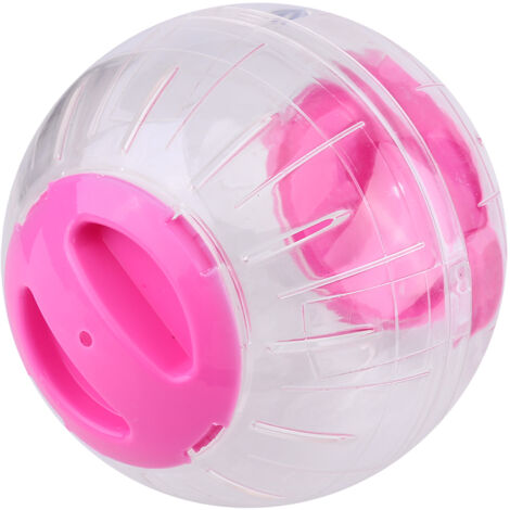 Boule d'activité colorée 12cm pour hamster et gerbille - Jouet en plastique rose pour rongeurs (1/4)