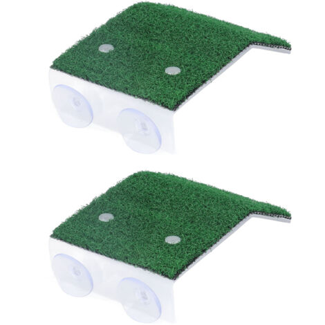 2 Pièces Plateforme pour Tortue avec Ventouses, Escalade Facile à Nettoyer pour Aquarium et Terrarium