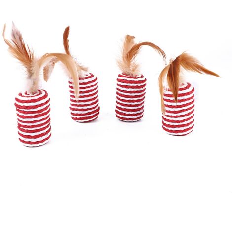 Jouet à Plumes pour Chat avec Corde en Papier Résistante aux Griffes - Jouet Roulant Interactif et Polyvalent pour Chats (1/5)