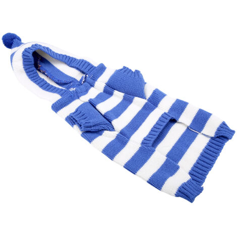 Pull-over rayé respirant pour chien et chat - Bleu, Taille S (1/5)