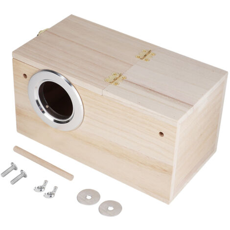 Niche à oiseaux en bois de qualité pour perroquet, boîte de reproduction avec ouverture à gauche, accessoire cage (1/5)