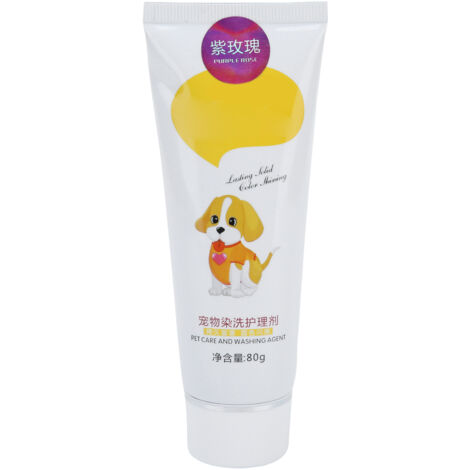 Gel Colorant Semi-Permanent pour Poils d'Animaux - Accessoire de Mode Temporaire pour Chats et Chiens (Rose Violet 80mL)