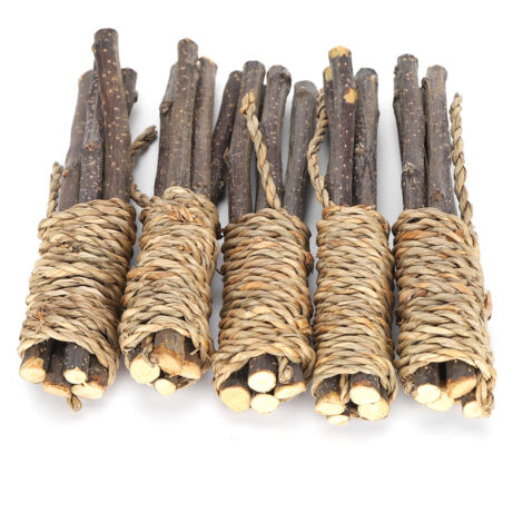 5 Bâtons à Mâcher en Bois pour Perroquet, Lapin, Hamster - Jouets Dentaires pour Petits Animaux (1/5)