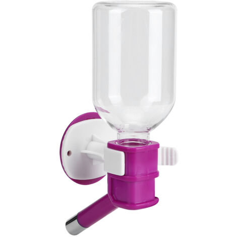 Fontaine à eau pour animaux de compagnie avec bouteille de stockage - Abreuvoir violet en ABS pour chiens et chats (1/5)