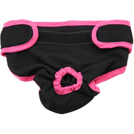 Culotte Sanitaire pour Chienne, Couche Hygiénique Chiot - Noir Taille M (1/5)